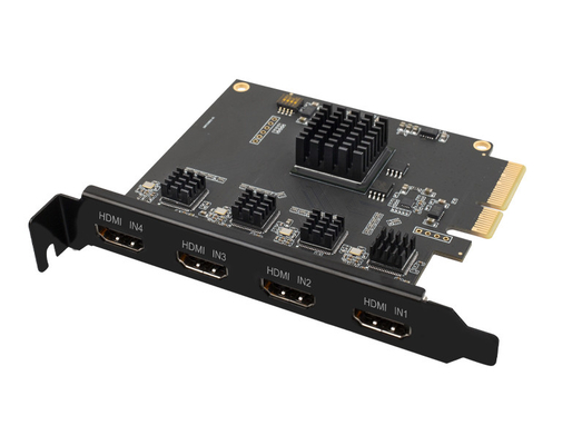 解像度 4 チャネル PCIe ビデオ カード 同時に表示と切り替える