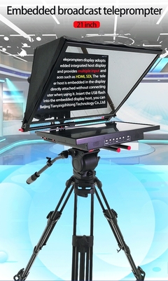 24インチモニター スタジオ 埋め込みコンピュータ 放送グレード テレプロンプト カスター 三脚付き