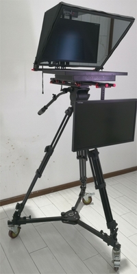 TS-T110/22D デュアルスクリーンテレプロンプター スタジオソフトウェアとオンカメラキャスター三脚