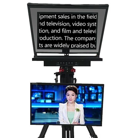 24インチ内蔵プロンプター コンピュータ スタジオ・ルームと学校でのスピーチ用 双画面テレプロンプター